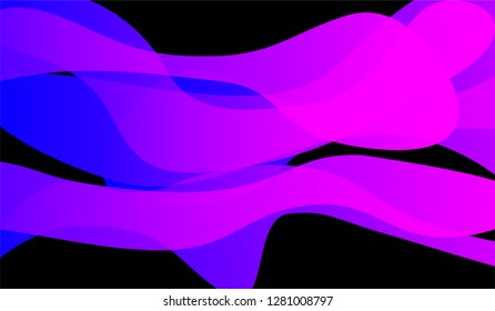 Tech Liquid Background. Colorful Neon Modern Design for Wallpaper, Banner, Placard. Gradient Shapes on Black Background.