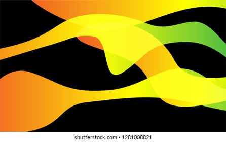 Tech Liquid Background. Colorful Neon Trendy Design for Card, Banner, Placard. Gradient Shapes on Black Background.