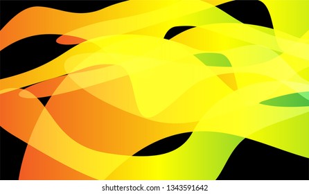 Tech Liquid Background. Colorful Neon Trendy Design for Wallpaper, Banner, Placard. Gradient Shapes on Black Background.