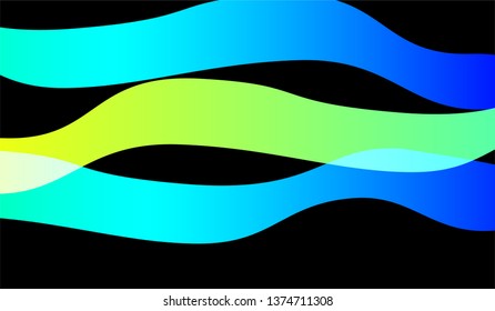 Tech Liquid Background. Colorful Neon Dynamic Design for Card, Banner, Placard. Gradient Shapes on Black Background.
