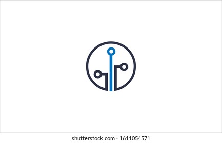 Tech logo Colourful technical symbol.  rounded style vector icon