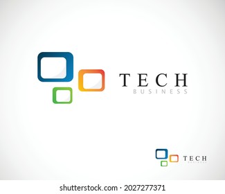 tech logo creative sign symbol business design simply pixel education connect brand windows