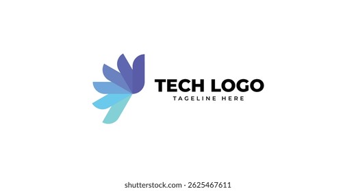 Design de logotipo de tecnologia, logotipo de pássaro, modelo de design de logotipo moderno