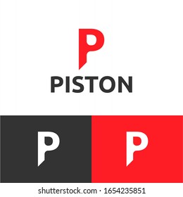 Tech logo design concept. Robot logomark illustration. Can representing fintech, letter P.