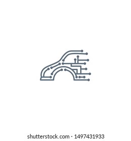 Tech logo design inspired by the car and connection pattern.