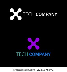 Tech logo design, X letter logo, Technology logo, Modern concept logo design