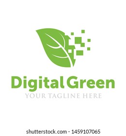 tech logo and digital green logo vetor