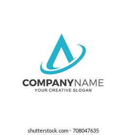 Tech logo initial A. Business  logo illustration