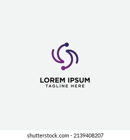 Tech logo initial s letter. Dots Letter s Logo vector.