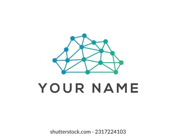 tech logo lock cloud vector icon