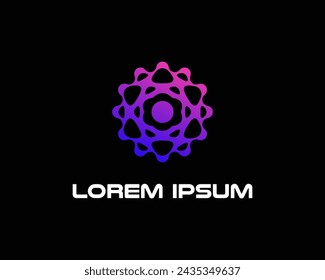 tech logo nano atom bio technology branding startup business editable