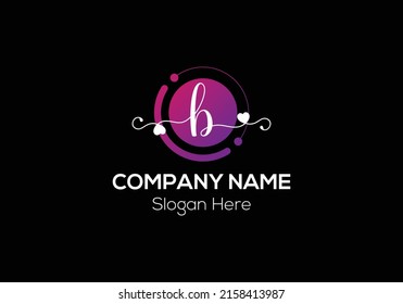 Tech Logo On Letter B Template. Tech Logo On B Letter, Initial Tech and love Sign Concept Template
