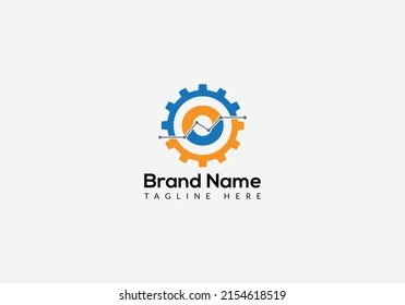 Technisches Logo auf Buchstabe O Vorlage. Technisches Logo auf O-Buchstaben, Vorlage für das anfängliche technische Signaturkonzept