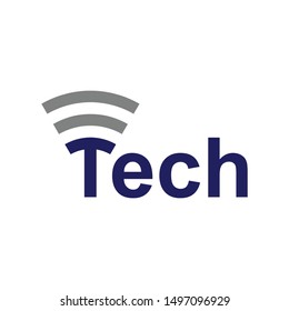 Tech Logo. Wifi Symbol. Icon Vector Eps 10.