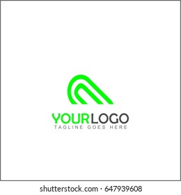 A tech logotype. Abstract line art chip creative sign symbol. Science universal vector logo icon.