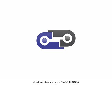 tech machine symbol vector logo design concept