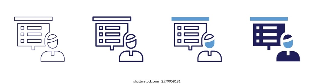 Tech meetup icon in 4 different styles. Thin Line, Line, Bold Line, Duotone. Duotone style. Editable stroke.