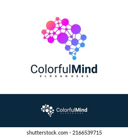 Tech Mind logo design vector template, Brain logo concepts illustration.