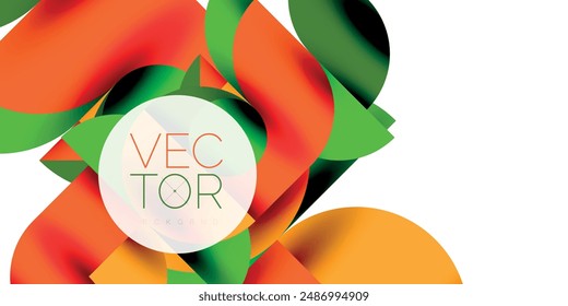 Tech minimal circular shapes geometric art. Vector modern circles