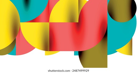 Tech minimal circular shapes geometric art. Vector modern circles