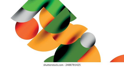 Tech minimal circular shapes geometric art. Vector modern circles