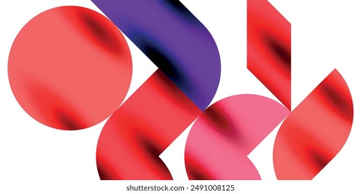 Tech minimal circular shapes geometric art. Vector modern circles