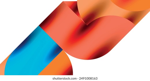 Tech minimal circular shapes geometric art. Vector modern circles