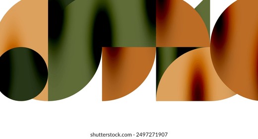 Tech minimal circular shapes geometric art. Vector modern circles