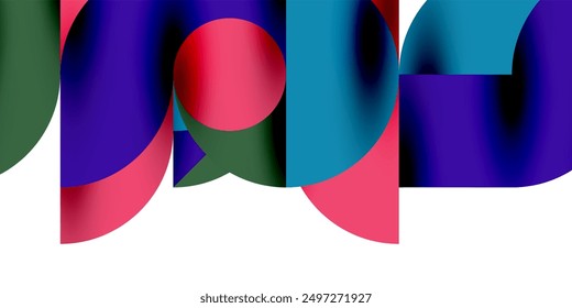 Tech minimal circular shapes geometric art. Vector modern circles