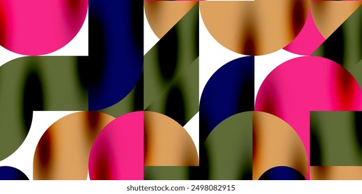 Tech minimal circular shapes geometric art. Vector modern circles