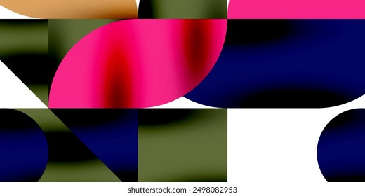 Tech minimal circular shapes geometric art. Vector modern circles