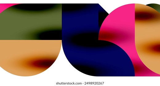 Tech minimale kreisförmige Formen geometrische Kunst. Vektor moderne Kreise