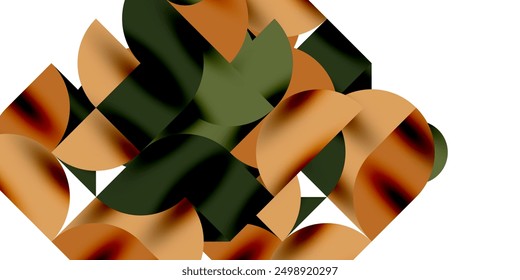 Tech minimal circular shapes geometric art. Vector modern circles