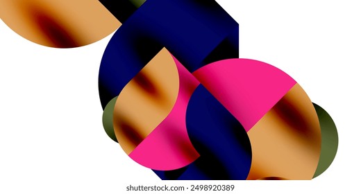Tech minimal circular shapes geometric art. Vector modern circles