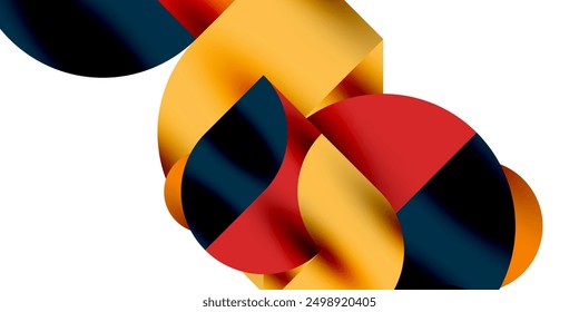 Tech minimal circular shapes geometric art. Vector modern circles