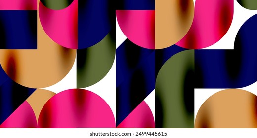 Tech minimal circular shapes geometric art. Vector modern circles