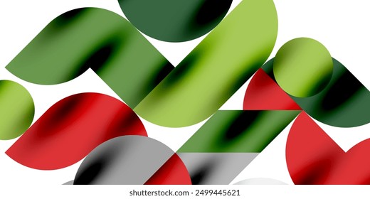 Tech minimal circular shapes geometric art. Vector modern circles