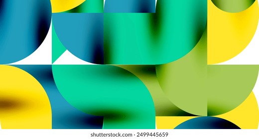 Tech minimal circular shapes geometric art. Vector modern circles