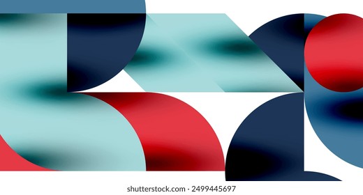 Tech minimal circular shapes geometric art. Vector modern circles