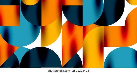 Tech minimal circular shapes geometric art. Vector modern circles