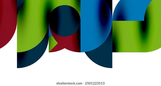 Tech minimal circular shapes geometric art. Vector modern circles