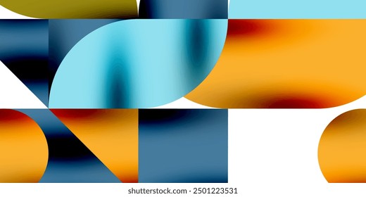 Tech minimal circular shapes geometric art. Vector modern circles