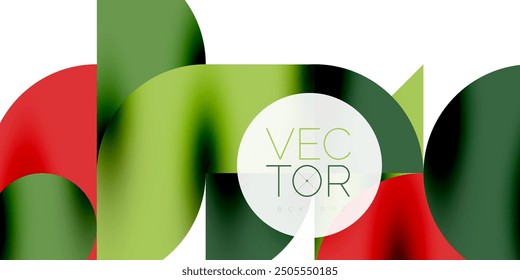 Tech minimal circular shapes geometric art. Vector modern circles