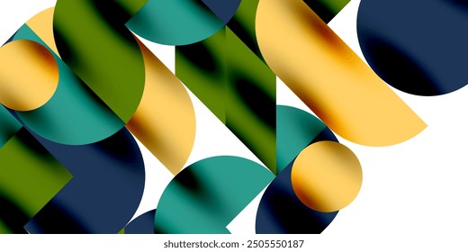 Tech minimal circular shapes geometric art. Vector modern circles