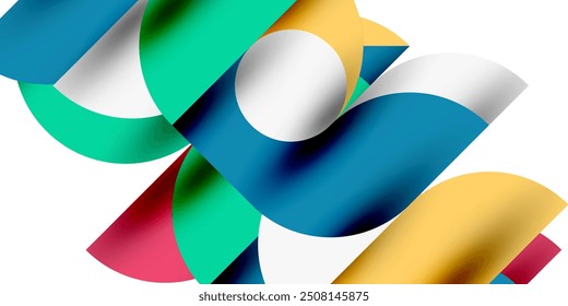 Tech minimal circular shapes geometric art. Vector modern circles