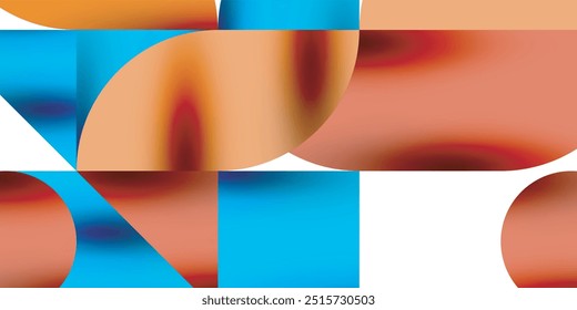 Tech minimal circular shapes geometric art. Vector modern circles