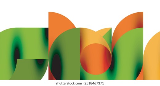 Tech minimal circular shapes geometric art. Vector modern circles