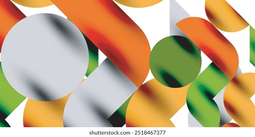 Tech minimal circular shapes geometric art. Vector modern circles