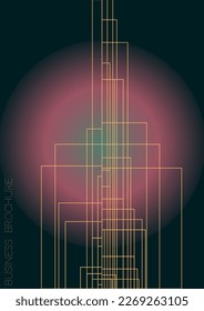 Tech Minimal Geometric Vector Poster Design with Lines and Gradient Colorful Circles. Set of Abstract Backgrounds for Covers, Flyers, Templates, Booklets, Cards, Brochures, Branding, etc.