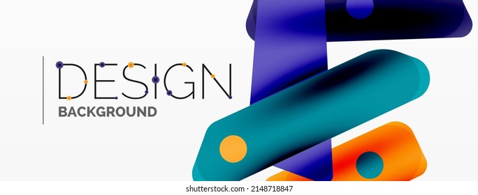 Tech minimal geometric wallpaper. Creative abstract background. Ribbon style stripes vector illustration for wallpaper banner background or landing page